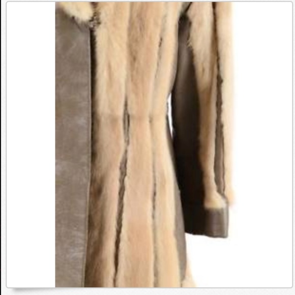 Vintage 70's Blonde Mink Fur Leather Coat** - Picture 6 of 8